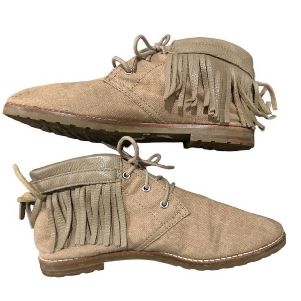Michael Kors Beige Fringe Moccasin Ankle Boots